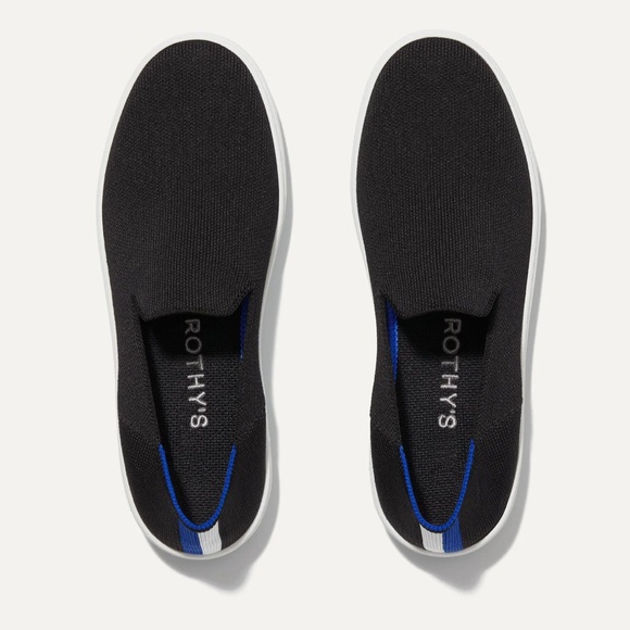 Rothy\'s Original Slip-On Sneakers Black Minimalist Comfort Shoes S-427 Sz 9.5